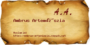 Ambrus Artemíszia névjegykártya